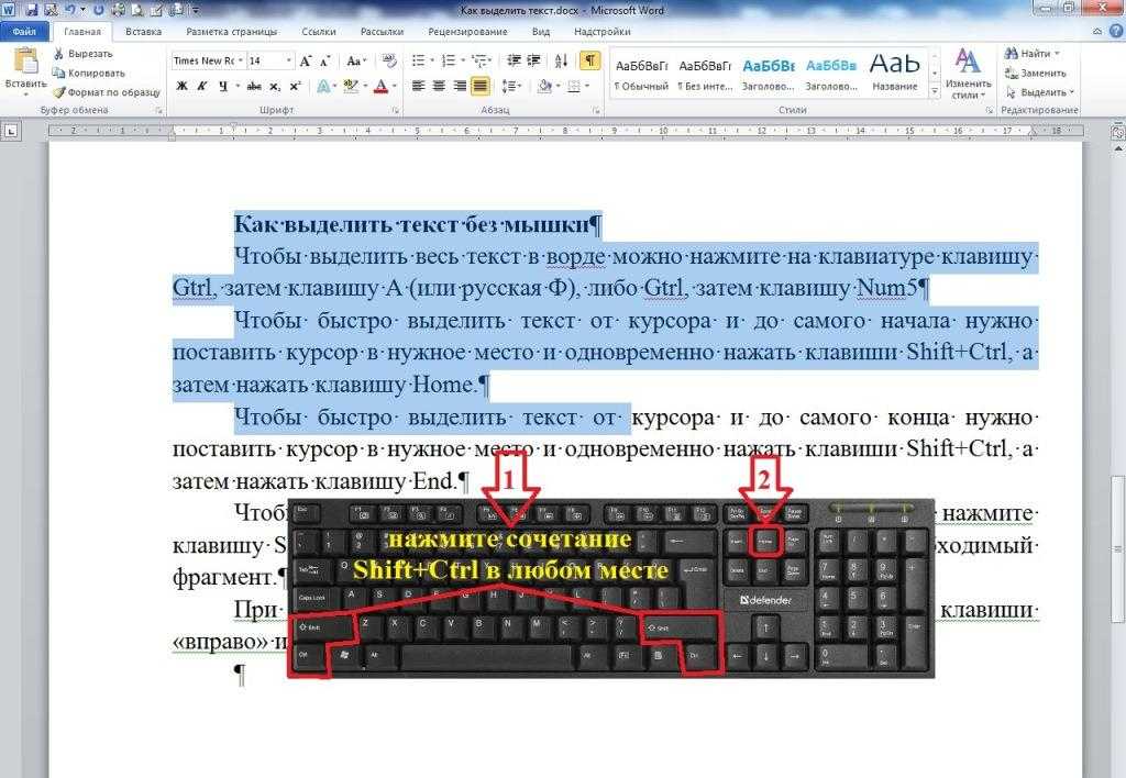 Как выделить, скопировать и вставить текст с помощью клавиатуры