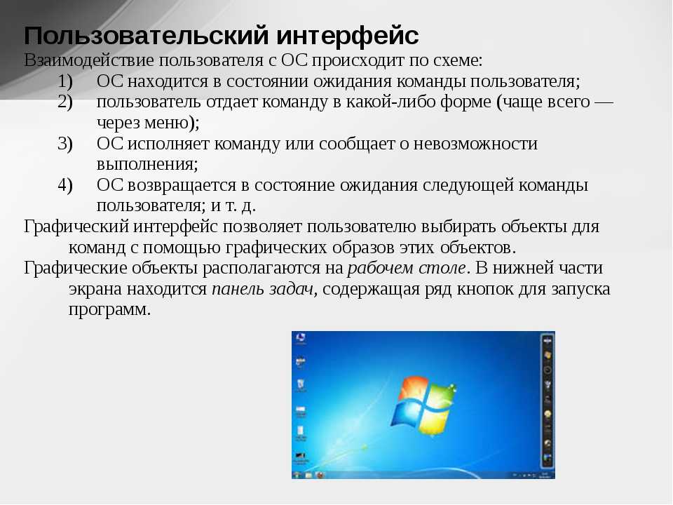 Операционная система windows интерфейс