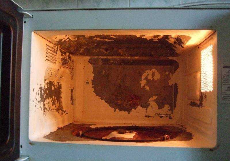 Ржавчина в микроволновке (в микроволновой печи, свч) — чем закрасить, покрыть внутри, как убрать, что делать, под тарелкой
